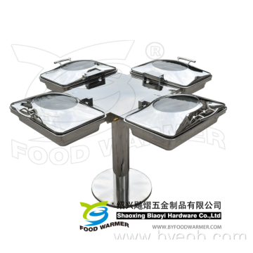 4 Oblong Chafer Rotating Buffet Station